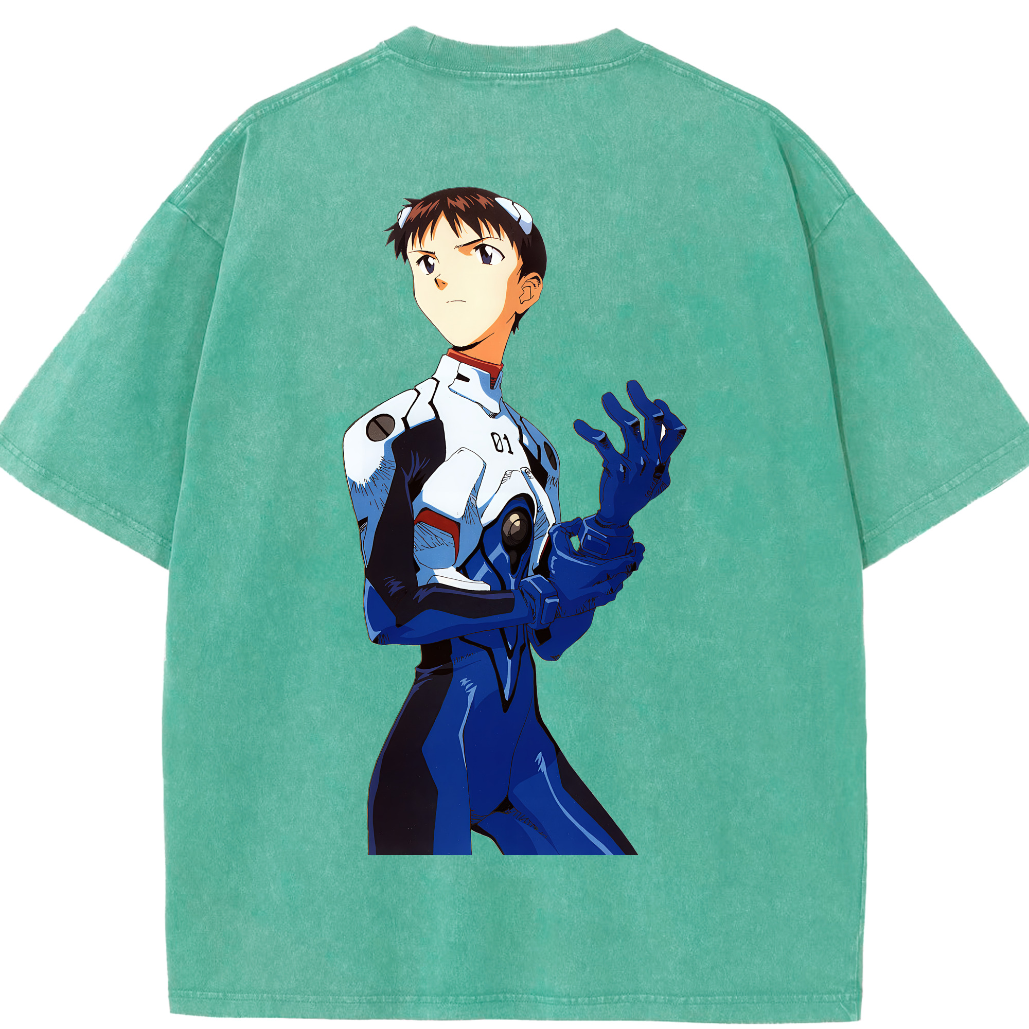（画像用） EVA 新世紀エヴァンゲリオン 綿100% ヴィンテージ風 半袖Tシャツ（背面プリント）